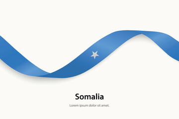 Somalia flag on Waving ribbon