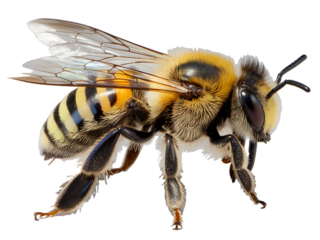 Honey Bee, Isolated on White

