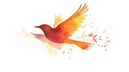 Obraz premium Watercolor Painting Of A Bird In Flight