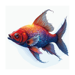 Fototapeta premium Ocean fish vector illustration. Vector illustration tropical fish on white background