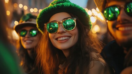 Young people group celebrating saint Patrick day