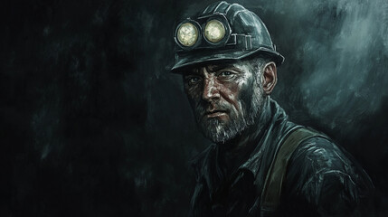 Fototapeta premium coal miner industry energy heavy machinery excavator