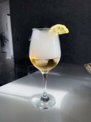 Lemon cocktail mist. High quality photo