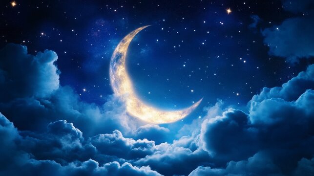 Serene Blue Night Sky, expansive deep blue backdrop, countless stars twinkling, minimalist design, tranquil atmosphere, immersive depth.