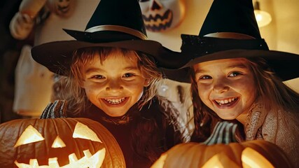 happy halloween kids. Selective focus