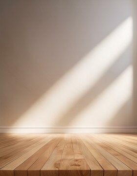 sol en parquet et fond de couleur clair en ia, fond photo lumi&egrave;re et rayon de soleil background 