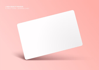 Business card mockup for your design template. Blank empty credit card mockup. Blank white gift card paper placeholder mockup