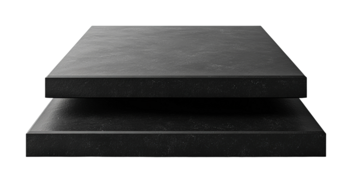 Elegant black minimalist platform with tiered design for modern interiors high fidelity contemporary aesthetic isolated on transparent background png