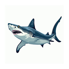 Ocean fish vector illustration. Vector illustration tropical fish on white background