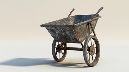 wheelbarrow isolated on background. 3d rendering - illustration
