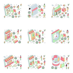 Set of Travel Isometric Illustrations 

