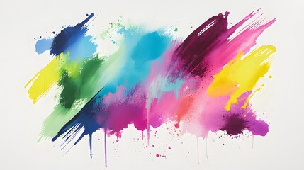 Fototapeta premium Abstract Colorful Paint Splashes on White Background