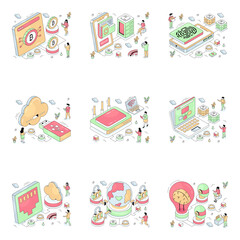 Set of Travel Isometric Illustrations 

