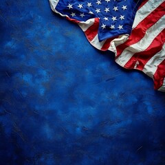 A minimalist representation of the American flag against a dark blue background, symbolizing patriotism and national pride, ideal for formal presentations.
