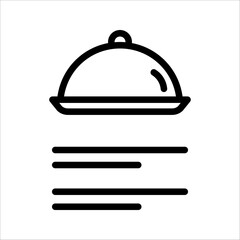 Vector icons of a restaurant menu in various styles, including outline and filled. Perfect for food, dining, and app designs.