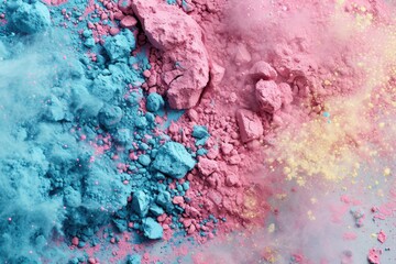 Vibrant Pastel Powder: Abstract Artistic Background with Chalk Dust and Colorful Pigments