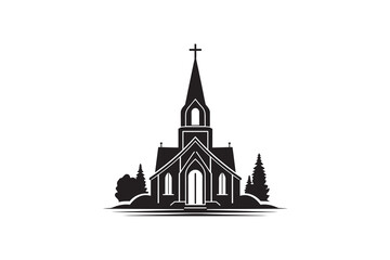 Christians church  silhouette vector illustration on a white background