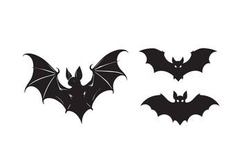 Fototapeta premium bat silhouette vector illustration isolated a white background