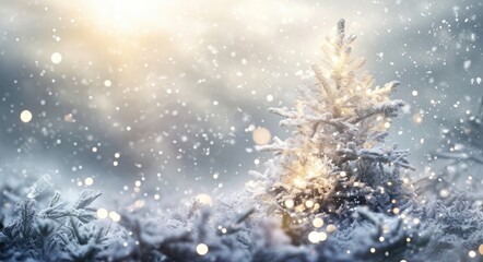 Naklejka premium White Christmas Dream Stock Concepts: Abstract Holiday Background with New Text and Gold Symbol