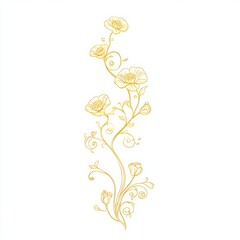 Decorative flowers and leaves in art nouveau style, vintage, old, retro style. Clip art, set of elements for design. Modern illustration