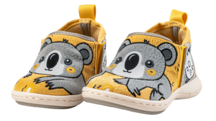 Koala Baby Shoes on transparent background PNG.