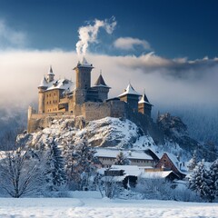 winter fairytale castle 