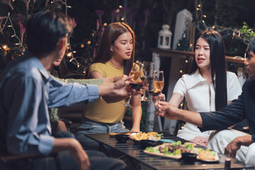 Nightlife Cheers: Friends Toast to Friendship 