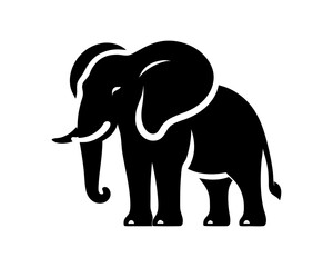 Fototapeta premium Elephant silhouette icon. Clipart image isolated on white background 