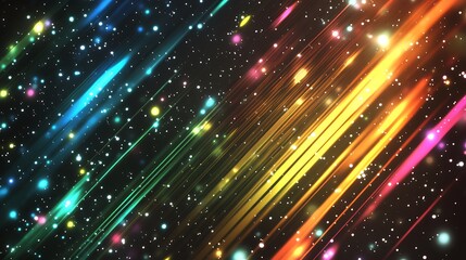 Fototapeta premium Abstract Colorful Light Streaks and Glowing Particles