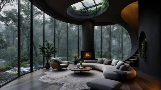 virtual backgrounds loop animation for stream overlay, meditation, smooth jazz or white noise video. cozy lo-fi background, rainfall or snowfall. live wallpaper, 