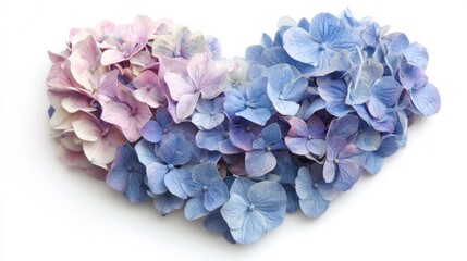 Heart shape made of hydrangea flowers. Valentine's day. Love fashion