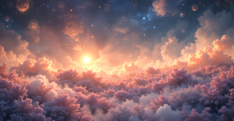 Fototapeta premium sunset with dramatic clouds background