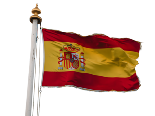 Waving Spanish Flag Isolated