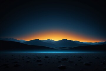 Fototapeta premium arafed view of a mountain range with a sunset in the background