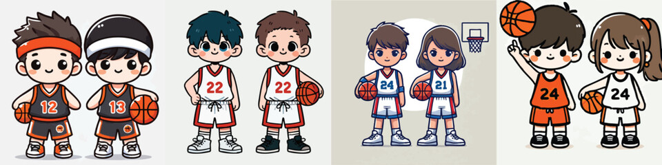 Vector of children doing various sports activities