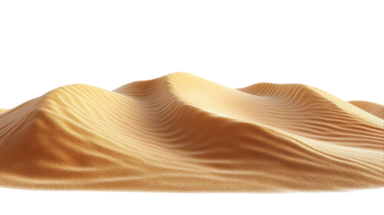 Sandy dunes undulating under the warm glow of a desert sun at midday in an expansive landscape