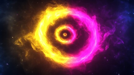 Cosmic Nebula Swirling Energy Forms a Vibrant Ring