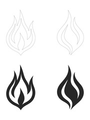 fire flame vector illustration on white background