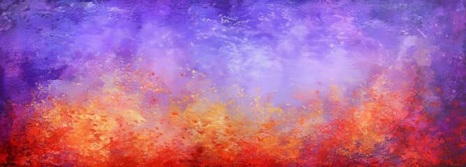 Fototapeta premium Abstract hand-drawn panorama painting featuring vibrant colors and texture design illustration