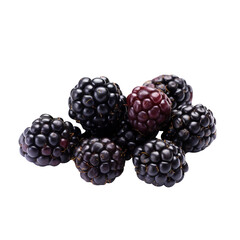 Dried Blackberries with Leaves on transparent background