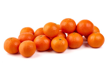 Fresh tangerines, isolated on white background.