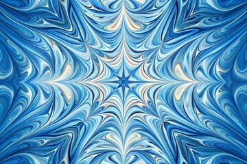 Blue Swirling Marble Star Pattern