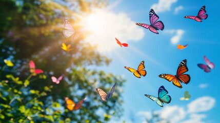 Music concept notes flying in the air turning into_003