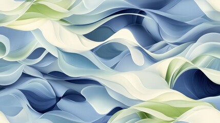 Fototapeta premium Navy and Light Green Flowing Wave Background, intricate design with smooth gradients, ideal for digital projects or presentations