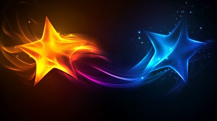 Obraz premium Glowing Stars and Swirling Cosmic Energy Abstract Art