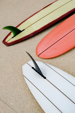 Colorful surfboards