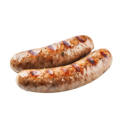 Bratwurst Sausages with Herbs on transparent background