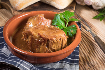 A piece of braised pork neck.