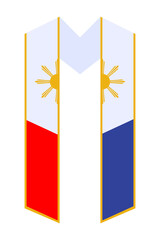 Filipino Flag Inspired Graduation Sash Vector Illustration