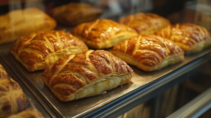 Golden Baked Pastries on Display